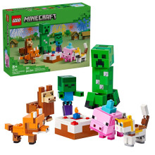 LEGO Minecraft 21281 Baby Pigs Birthday Celebration - 351-Piece Build & Play Set with Creeper, Baby Pig, Fox, Llama, Cat, Zombie Mobs + Buildable Cake