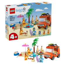 LEGO Bluey: Blueys Beach & Family Car Trip - Toddler Learning Toy for Kids 4+ - Includes Bluey, Bingo, and Mum Minifigures - Birthday Gift for Boys an