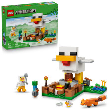 LEGO Minecraft Chicken Farm Building & Pretend Play Toy for Boys & Girls - Video Game Playset & Toy Figures for Kids, Ages 7+ - W/Chicken Fan Minifigu