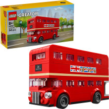 LEGO Creator London Bus - 245-Piece Double-Decker Bus Building Set, Iconic British Vehicle Model with Turning Wheels, Collectible London Souvenir Gift