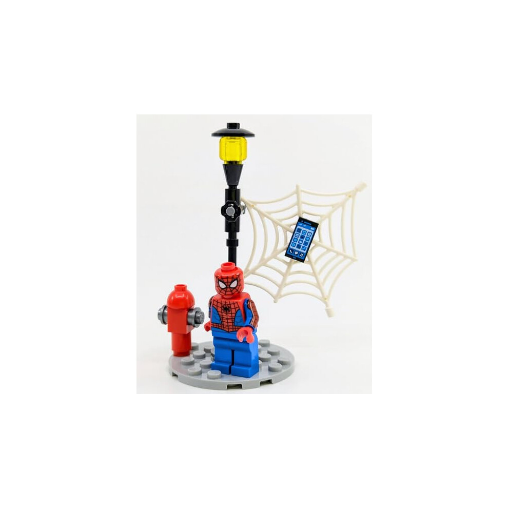 Lego Marvel Superheroes: Spider-Man Minifigure With Street Light And Web - Ages 6+