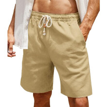 Herren Leinen Cargo Chino Shorts Sommer Bermudas Sportlich 34 Khaki — leinen shorts herren, meilicloth cargo shorts, khaki bermudas herren