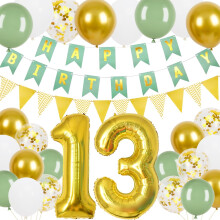 Set de Decoración para 13 Cumpleaños Pancarta Globos de Aluminio para Niños y Niñas — decoraciones cumpleaños