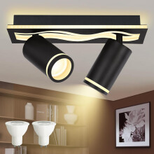 Projecteur de plafond LED 13W 2x6W GU10 3000K Réglable pour le Salon Blanc Chaud — plafonnier, éclairage spot