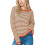 Damenstrickpullover aus Baumwolle für Herbst und Winter Braun XL — damenpullover baumwolle, brauner pullover gestreift, herbst pullover xl 1