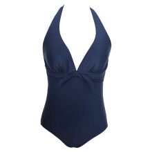 Maillot de Bain Une Pièce Femme Rétro Rockabilly Années 50 Bleu Marine Taille L - Dos Nu Licou avec Découpe Ventrale