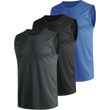 Men's Quick-Drying Breathable Tank Top Set of 3 Pieces for the Gym XXL — mens tank top, 3 pack, quick dry t shirt, sleeveless shirt
