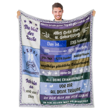 Couverture Plaid Doux 18e Anniversaire Homme - Cadeau Original Fils Frère - Polaire Moelleuse 130x150 cm - Chaud et