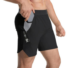 Herren Sportshorts Leicht Fitness mit Zwei Taschen Schwarz S — sportshorts herren, fitness shorts broking, schwarze trainingsshorts