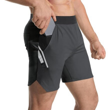 Herren Sport Shorts Leicht mit Zwei Taschen Dunkelgrau XL — herrensport shorts, fitness shorts xl, dunkelgraue herren shorts