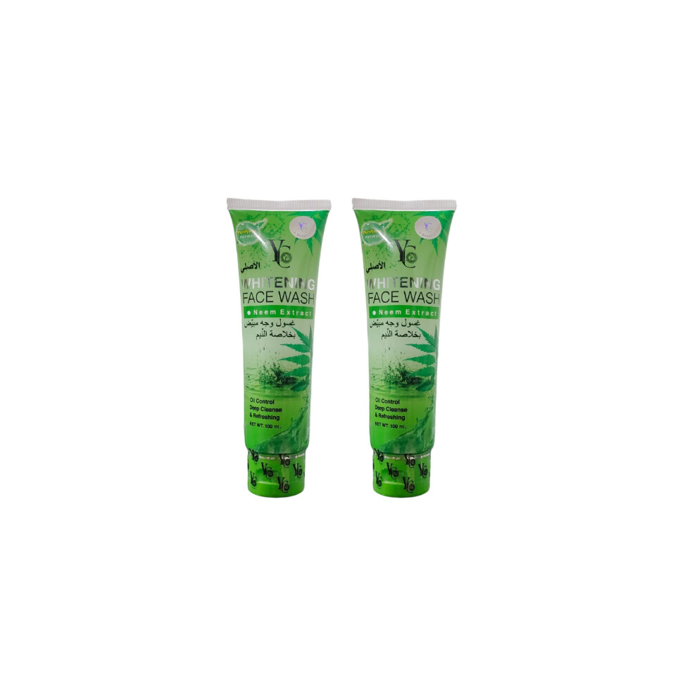 (Pack of 2) YC Whitening Face Wash with Neem Extract | Anti-Blemish & Deep Cleansing Face Wash - 100ml