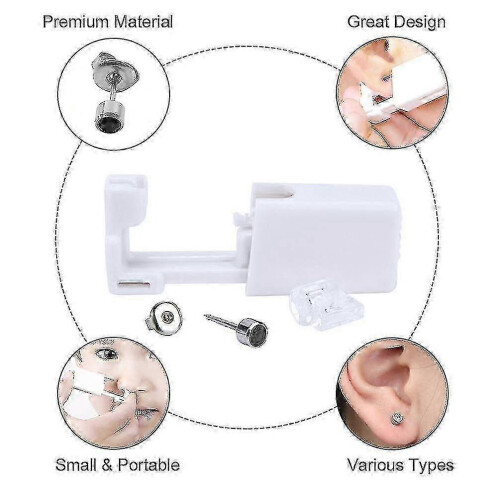 Self ear piercing gun tool with asepsis studs for painless piercing 2