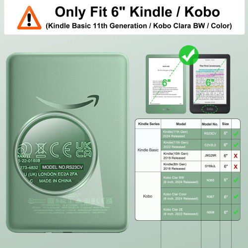 MoKo 2-Pack Anti-Glare Screen Protector for 6" All-New Kindle Basic 11th Generation 2024/2022, Full Coverage Premium PET Protective Matte Screen Prot 1