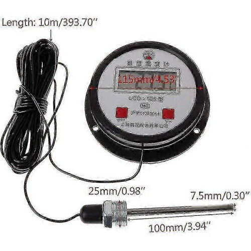 Digital thermometer for industrial use with 10m probe 1