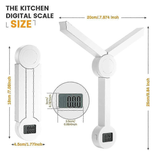 Folding food scale for measuring ingredients with LCD screen 2