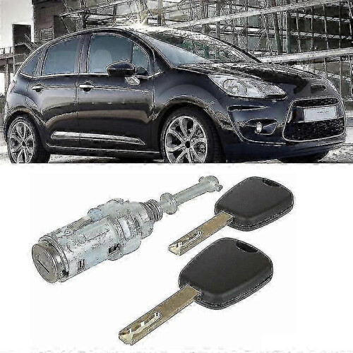 Front left lock cylinder for Citroen C2 2002-2010 with keys 2