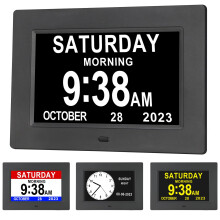 Aowasi Digital Kalender Alarm Klocka, 12 Alarm Alternativ, Extra Stor Display för Seniorer