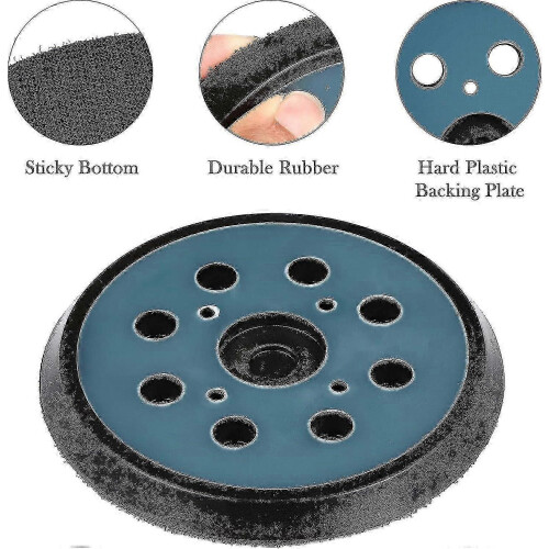 125mm sanding pads for orbital sander - 8 hole hook and loop - 2 pieces blue 1