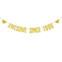 WEIANDBO Gouden Glitter Banner voor 29e Verjaardag Versieringen, Vooraf Gemaakt, Glitter Gouden Papieren Banners