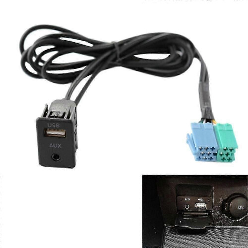 AUX USB-adapter voor autoradio met verlengkabel. 2