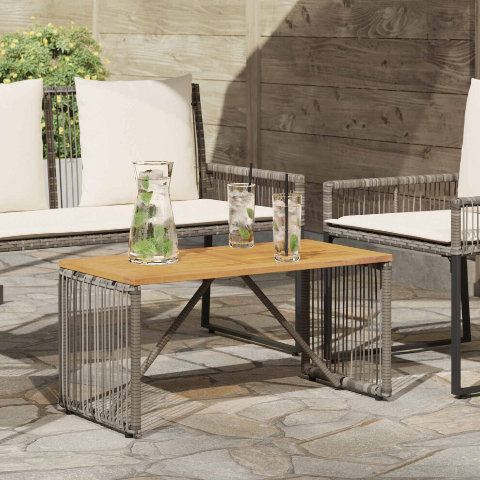Vidaxl Outdoor Table Grey And Brown 80 X 40 X 40 Cm Poly Rattan Brown,Grey
