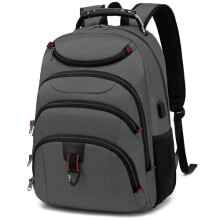Mochila para Portátil para Hombre - Estilosa Mochila Universitaria para Portátil de 15.6 Pulgadas, Negra (Gris Oscuro, 15.6)