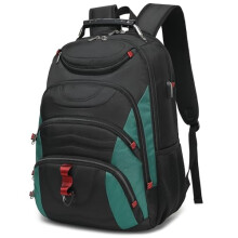 Mochila para Portátil para Hombres - Mochila Universitaria 17.3 Pulgadas, Negra/Junípero Profundo