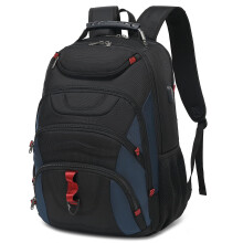 Sac Ă dos pour ordinateur portable - Sac de livre universitaire 17,3 pouces, Noir/Navy classique