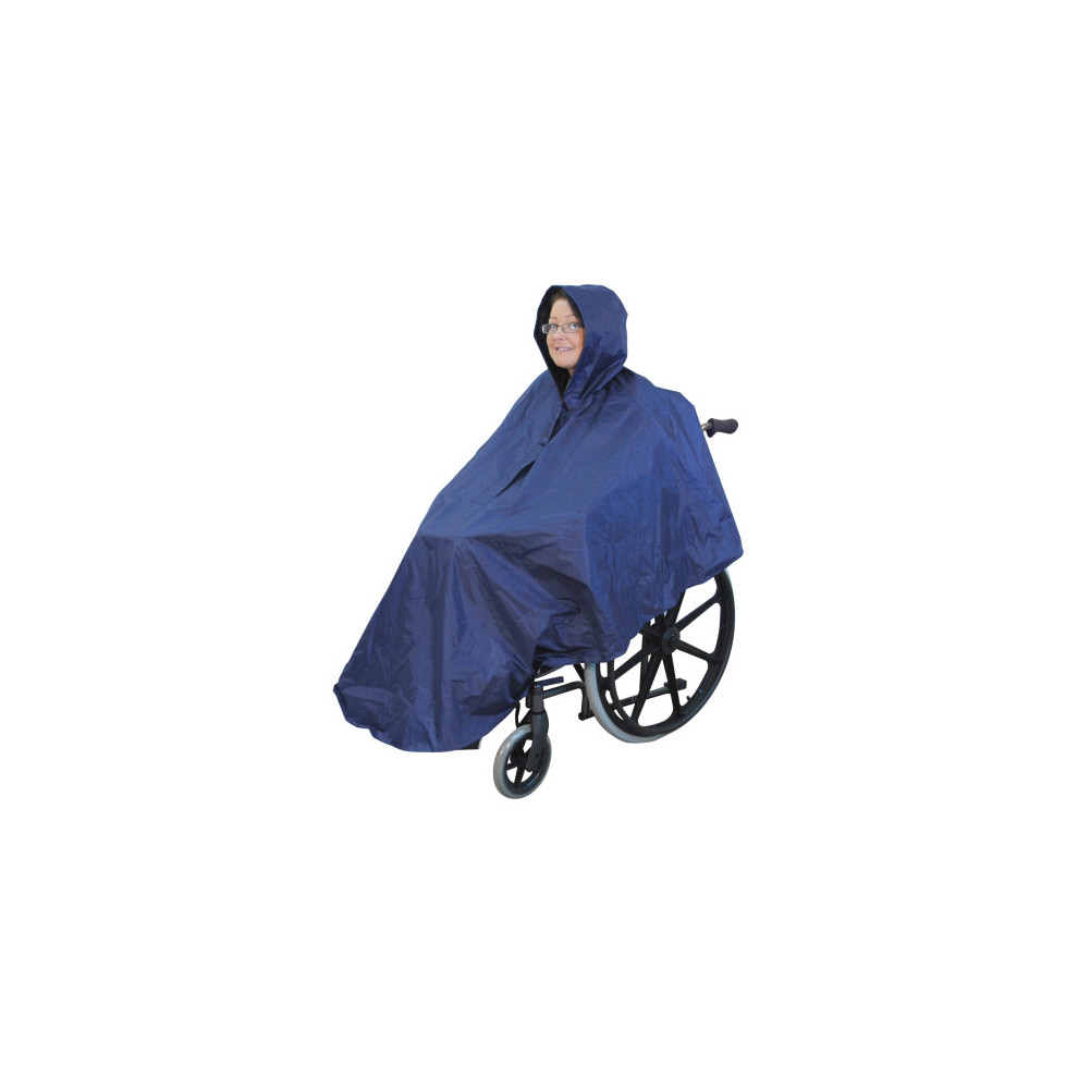 (Blue) Wheelchair Poncho - Waterproof Wheelchair Cover - Wheelchair Clothing