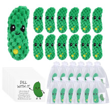 Yuunheg 6 Pcs Cadeaux de Cornichon, Poupée au Crochet avec Cartes d'Encouragement et Sacs en Organza
