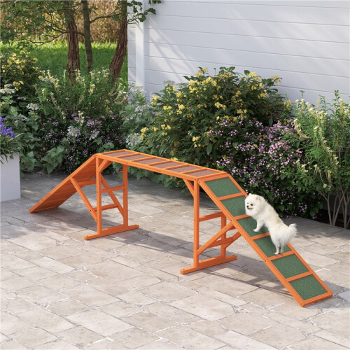 Pont d'agilité pour chiens avec surface antidérapante, orange 1