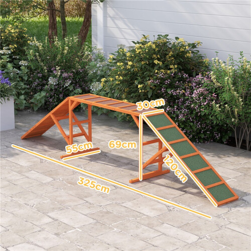 Pont d'agilité pour chiens avec surface antidérapante, orange 2
