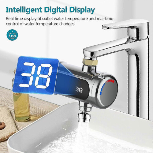 Compact electric heater for faucet with temperature control 2
