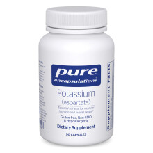 Potasio Pure Encapsulations (Aspartato) | Suplemento Hipoalergénico para Nervios, Músculos y Salud Cardiovascular | 90 Cápsulas