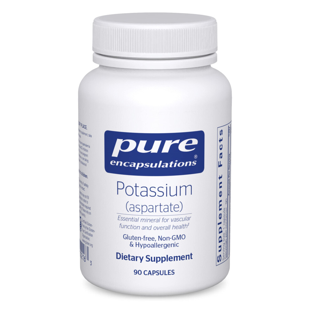 Pure Encapsulations Potassium (Aspartate) | Hypoallergenic Supplement To Support Nerves, Muscles, Blood Flow, And Cardiovascular Health | 90 Capsules