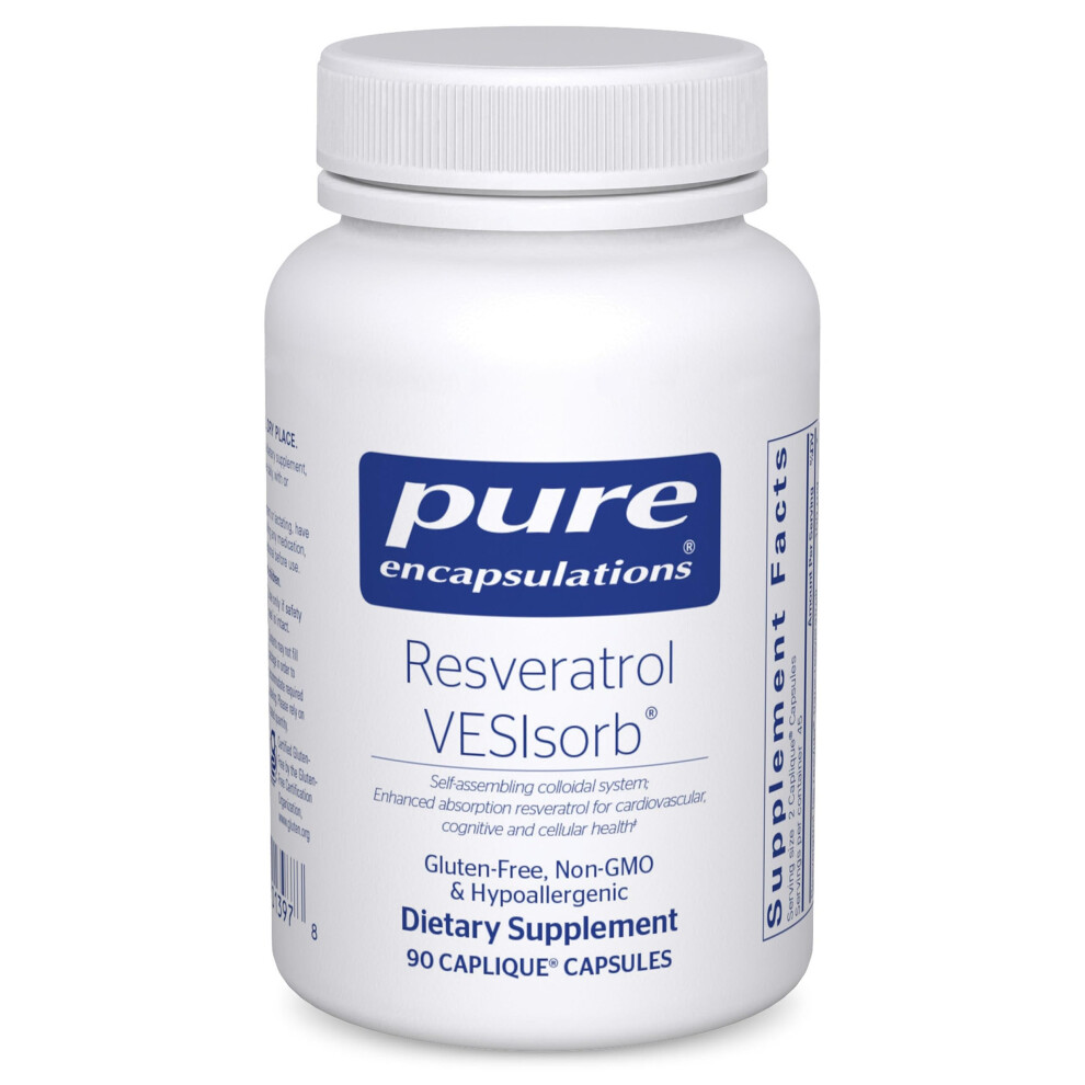 Pure Encapsulations Resveratrol Ves-Sorb | Hypoallergenic Support For Cellular And Cardiovascular Health* | 90 Capsules