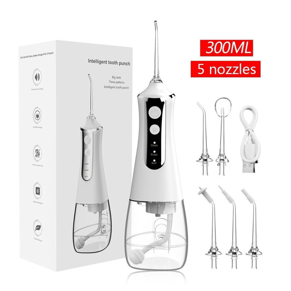 Water Flosser Cordless 300ml Rechargeable 3 Modes