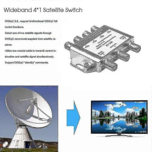 Satellite multiswitch for FTA TV 3 input 4 output for signal distribution 1