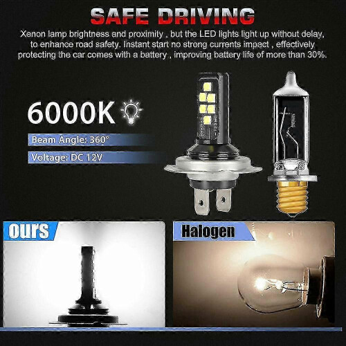 Super bright H7 LED bulbs 60000lm for high low beam conversion kit 1