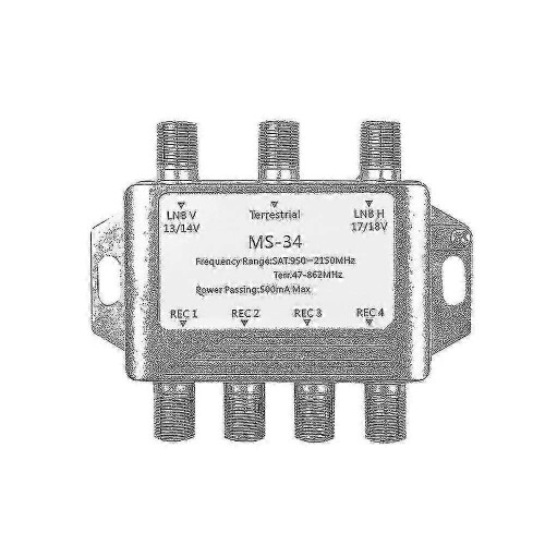 Satellite multiswitch for FTA TV 3 input 4 output for signal distribution 2