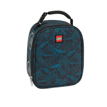 LEGO Kids Classic Heritage Lunch Bag, Blue Print, Polyester, Unisex, 9"H x 7.5"W x 4"D