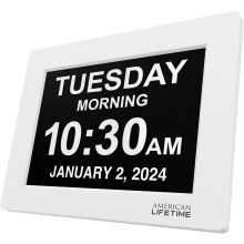 American Lifetime Ny 2024 Dementia Klocka Stor Digital Klocka för Seniorer, Stor Display med Anpassade Larm