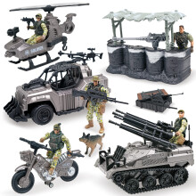 MISTBUY Figure D'azione Ufficiali dell'Esercito con Veicoli Militari Giocattolo