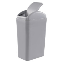 Esdiplot Cubo de Basura de 3.5 Galones con Tapa Basculante, Plástico, Gris, 1 Pack