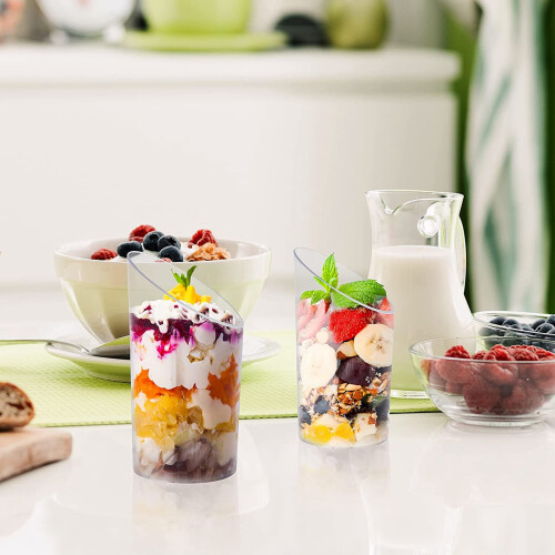 50 PCS  Plastic Round Dessert Cups Multi-Use Parfait Cup  Dessert Cups for Dessert with Pudding Mousse 1
