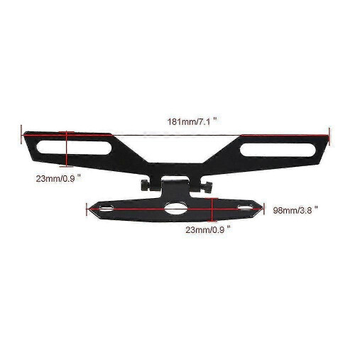Support de plaque d'immatriculation pour moto, noir, 1 pièce, design compact 2