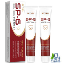 SP-6 Probiotische Whitening Zahnpasta ohne Fluorid, verbesserte Formel | Ultra Aufhellung | Zahnfleisch- & Zahnschmelzreparatur | Minzgeschmack