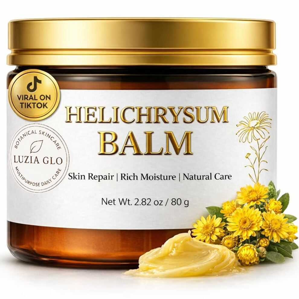 Luzia Glo Helichrysum Healing Balm - Ultra-Repair Natural Salve For Skin | Soothing, Nourishing & Moisturizing | Herbal Recovery Balm For Scars, Bruis