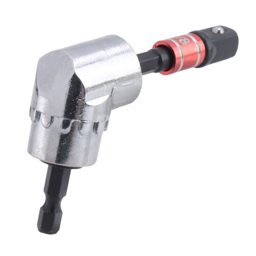 Impact Grade Power Hand Tools Driver Sockets Adapter Extension Set, 3Pcs Hex Shank Drill Nut Driver Bit Set + 105 Degree Right Angle Driver Extension 2