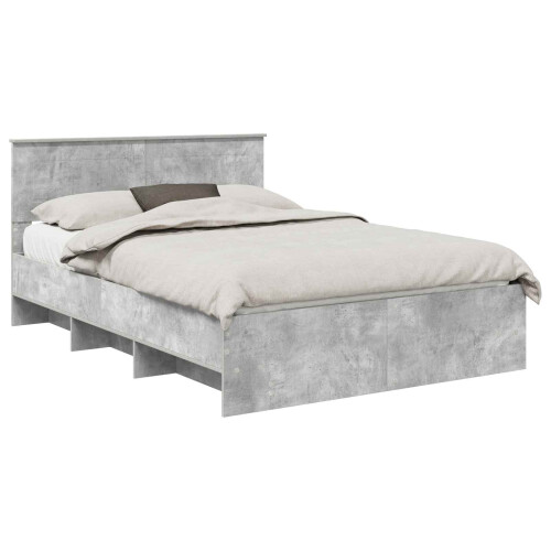 VidaXL vidaXL Bed Frame Concrete Grey 150 x 200 cm Engineered Wood 1